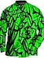 abordables Camisas de talla grande para hombre-Hombre Talla Grande Camisa Grande y alto Abstracto Cuello Vuelto Estampado Manga Larga Primavera verano Deportes Moda Ropa de calle Design Exterior Calle Tops