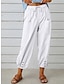 cheap Women&#039;s Sleep Tops &amp; Bottoms-Women&#039;s Cotton And Linen Loungewear Pants Pure Color Elastic Waist with Drawstring Simple Casual Comfort Home Daily Vacation Breathable Pocket Summer Spring Black White