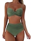 cheap Bikini Sets-Women&#039;s Swimwear Bikini Shorts Swimsuit 2 Piece High Waisted Plain Beach Wear Basic Bathing Suits