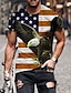 cheap Flag-Eagle Casual Mens 3D Shirt For Holiday | Purple Summer Cotton | Men&#039;S Tee Graphic American Flag Independence Crew Neck Black Red Blue 3D Print Plus Size Daily Short