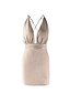 cheap Party Dresses-Women‘s Little Black Dress Sexy Dress Party Dress Sexy Dress Mini Dress Pink Beige Sleeveless Backless Spring Fall Deep V Party Party Vacation Slim