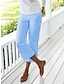 cheap Women&#039;s Cotton Linen Pants-Women&#039;s Linen Pants Chinos Faux Linen Side Pockets Baggy Calf-Length Black