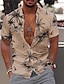 voordelige Overhemden in grote maten voor heren-Voor heren Overhemd Hawaiiaans overhemd Grafisch overhemd Aloha-shirt Kokosnootboom Aloha Strijkijzer Licht Roze Wit Geel Marineblauw Hemelsblauw Print Buiten Straat Korte mouw Afdrukken Button-omlaag