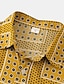 billiga hawaiiska sommarskjortor för män-Herr Skjorta Knapp upp skjorta Casual skjorta Svart Vit Gul Kortärmad Grafisk Prickig Nedvikt Gata Dagligen Mönster Kläder Stylish Ledigt Klassisk