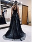 cheap Prom Dresses-A-Line Prom Dresses Color Block Dress Formal Wedding Guest Sweep / Brush Train Sleeveless One Shoulder Tulle Backless with Pleats Appliques 2024