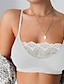 billige BH-er og bralettes-Dame Uten bøyle Sports-BH Faste stropper 3/4 Kop Dyp U Pustende Blonder Ren farge Pull-On lukking Stevnemøte Fest / aften Fritid / hverdag Polyester Sexy 1 stk Svart Hvit