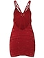 Χαμηλού Κόστους Πάρτι Φορέματα-Γυναικεία Φόρεμα για πάρτυ Εφαρμοστό Σλιπ Φόρεμα Λαμπύρισμα Αμάνικο Μίνι φόρεμα Διακοπές Στυλάτο Μαύρο Ρουμπίνι Καλοκαίρι Άνοιξη