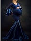 cheap Maternity Dresses-Women‘s Dress Party Dress Bodycon Photoshoot Dress Solid Color Long Dress Maxi Dress Long Sleeve Lace V Neck Fashion Party Wine Royal Blue Fall Spring S M L XL