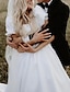 levne Svatební šaty-Formální Svatební šaty Plesové šaty Hranatý Krátký rukáv Extra dlouhá vlečka Satén Svatební šaty S Jednobarevné 2024