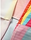 cheap Print Dresses-Women&#039;s Shirt Dress Casual Dress Color Block Rainbow Patchwork Print Shirt Collar Maxi long Dress Stylish Daily Long Sleeve Fall Winter