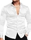 billige mænds fritidsskjorter-Herre Skjorte Disco skjorte Sort Hvid Blå Langærmet Vanlig Aftæpning Gade Ferierejse Tøj Mode Klassisk Fritid