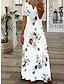 cheap Print Dresses-Women&#039;s Maxi long Dress Casual Dress A Line Dress Summer Dress Floral Butterfly Modern Casual Outdoor Daily Going out Lace Print Short Sleeve V Neck Dress Loose Fit Black White Yellow Summer Spring S