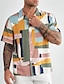 cheap Men&#039;s Plus Size Shirts-Men&#039;s Plus Size Summer Hawaiian Shirt Big and Tall Color Block Turndown Print Short Sleeve Spring &amp; Summer Tropical Fashion Hawaiian Outdoor Street Tops