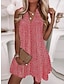 olcso Mintás ruhák-Női Váltó ruha Virágos Nyomtatott V-alakú Mini ruha Napi Ujjatlan Nyár Tavasz