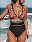 cheap One-pieces-Women&#039;s Swimwear One Piece Normal Swimsuit Printing Leopard Black Bodysuit Bathing Suits Sports Beach Wear Summer