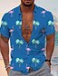 cheap Hawaiian Shirts-Men&#039;s Shirt Summer Hawaiian Shirt Flamingo Coconut Tree Graphic Prints Turndown Pink Navy Blue Blue Gray Daily Holiday Short Sleeves Button-Down Print Clothing Apparel Tropical Fashion Streetwear