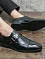 abordables Zapatos Oxford de hombre-Hombre Zapatos de taco bajo y Slip-On Zapatos de cuadros de estilo británico Tallas Grandes Negocios Casual Británico Diario Zapatos de Paseo PU Templado Botines / Hasta el Tobillo Morrón Oscuro Negro