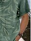 abordables Chemise hawaïen-Homme Chemise Chemise hawaïenne Rayé Imprimés Photos Feuilles Col rabattu Bleu Violet Vert Extérieur Plein Air Manches courtes Bouton bas Imprimer Vêtement Tenue Sportif Mode Vêtement de rue Design