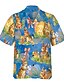 cheap Hawaiian Shirts-Men&#039;s Shirt Summer Hawaiian Shirt Rabbit Egg Happy Easter Easter Cuban Collar Blue Casual Holiday Short Sleeve Button-Down Print Clothing Apparel Sports Fashion Streetwear Designer