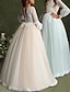 cheap Flower Girl Dresses-Princess Floor Length Flower Girl Dress First Communion Cute Prom Dress Polyester with Appliques Fit 3-16 Years