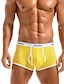 cheap Men&#039;s Boxers Underwear-Men&#039;s 2 Packs Boxers Underwear Polyester Breathable Soft Color Block Mid Waist White Yellow