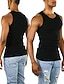 cheap Gym Tank Tops-Men&#039;s Tank Top Vest Top Undershirt Sleeveless Shirt Plain Crew Neck Athleisure Going out Sleeveless Clothing Apparel Fashion Designer Muscle