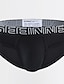 billiga Underkläder för män-Herr 2 förpackningar Kalsong Briefs 95% bomull Tvättbar Bekväm Bokstav Låg midja Svart Vit