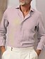 cheap Men&#039;s Casual Shirts-Men&#039;s Linen Shirt Summer Shirt Beach Shirt Turndown Summer Short Sleeve Black White Pink Palm Tree Casual Daily Clothing Apparel Print