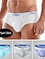 billiga Underkläder för män-Herr 2 förpackningar Kalsong Polyester Andningsfunktion Mjuk Färgblock Medium Midja Vit Gul