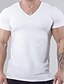 baratos Camisetas masculinas casuais-Homens Camiseta Tecido Decote V Diário Férias Manga Curta Roupa à moda Clássico Casual / esportivo Músculo
