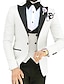Недорогие Костюмы-Белые, розовые, красные мужские костюмы для выпускного вечера, свадебные костюмы, однотонные однобортные костюмы из 3 предметов, однобортные, на одной пуговице, 2024