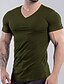 baratos Camisetas masculinas casuais-Homens Camiseta Tecido Decote V Diário Férias Manga Curta Roupa à moda Clássico Casual / esportivo Músculo