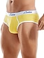 billiga Underkläder för män-Herr 2 förpackningar Kalsong Polyester Andningsfunktion Mjuk Färgblock Medium Midja Vit Gul