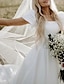 olcso Menyasszonyi ruhák-Előírásos Esküvői ruhák Báli ruha Szögletes Rövid ujjú Kápolnauszály Szatén Menyasszonyi ruhák Val vel Egyszínű 2024