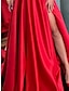 cheap Evening Dresses-Sheath Evening Gown Party Dress Red Green Dress Black Tie Gala Sweep / Brush Train Half Sleeve Off Shoulder Satin with Ruched Slit 2024