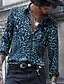 cheap Men&#039;s Printed Shirts-Men&#039;s Shirt Leopard Classic Collar Black Pink Blue Brown Green Other Prints Street Casual Long Sleeve Print Clothing Apparel Fashion Designer Business Casual