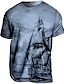 billige mænds plus size t-shirts-Herre T-shirt T-Shirts Grafisk Skib Rund hals Tøj 3D-udskrivning udendørs Afslappet Kortærmet Trykt mønster Årgang Mode Designer