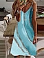 Χαμηλού Κόστους Print Φορέματα-Γυναικεία Καθημερινό φόρεμα Φόρεμα ριχτό Σλιπ Φόρεμα Διαβάθμιση χρώματος Μαρμάρινη εκτύπωση Στάμπα Λεπτές Τιράντες Μίνι φόρεμα Βασικό Καθημερινό Καθημερινά Διακοπές Αμάνικο Καλοκαίρι Άνοιξη