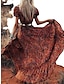 abordables Robes à motifs-Robe balançoire pour femme robe bohème robe longue robe maxi bleu rouge marron manches courtes bouton floral imprimé fendu printemps été col en v boho décontracté sexy ceinture non incluse coupe