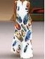 זול שמלות עם הדפס-בגדי ריקוד נשים שמלת קז&#039;ואל דפוס צווארון V שמלת מקסי חופשה ללא שרוולים קיץ אביב