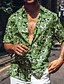 cheap Men&#039;s Printed Shirts-Men&#039;s Shirt Summer Hawaiian Shirt Floral Aloha Turndown Red Blue Green Other Prints Casual Daily Short Sleeve Print Clothing Apparel Sports Fashion Designer Casual
