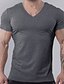 baratos Camisetas masculinas casuais-Homens Camiseta Tecido Decote V Diário Férias Manga Curta Roupa à moda Clássico Casual / esportivo Músculo