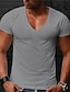 preiswerte Lässige T-Shirts für Herren-Kurzärmliges, mehrfarbiges Street-Hipster-Pullover-T-Shirt aus Baumwolle mit lockerem Druck und V-Ausschnitt