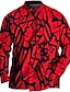 cheap Men&#039;s Plus Size Shirts-Men&#039;s Plus Size Shirt Big and Tall Abstract Turndown Print Long Sleeve Spring &amp; Summer Sports Fashion Streetwear Designer Outdoor Street Tops