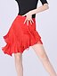 cheap Latin Dancewear-Latin Dance Ballroom Dance Skirts Tassel Ruching Pure Color Women&#039;s Performance Training High Polyester