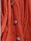 billige Bomulds- og hørkjoler-kvinders swingkjole maxi lang kjole grøn orange rustrød hvid sort rygløs kortærmet ensfarvet sommer forår v-hals boho strand løs 2023 one-size