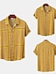 cheap Men&#039;s Summer Hawaiian Shirts-Men&#039;s Shirt Button Up Shirt Casual Shirt Black White Yellow Short Sleeve Graphic Polka Dot Turndown Street Daily Print Clothing Apparel Stylish Casual Classic