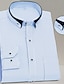 Χαμηλού Κόστους Ανδρικά πουκάμισα-Ανδρικά Επίσημο Πουκάμισο Μπλε Ουρανί Βιολετί Μακρυμάνικο Ριγέ Όρθιος γιακάς Άνοιξη Φθινόπωρο Γάμου Γραφείο &amp; Καριέρα Ρούχα Τσέπη