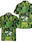 cheap Hawaiian Shirts-Men&#039;s Shirt Summer Hawaiian Shirt Skull Graphic Prints Saint Patrick Day St. Patrick&#039;s Day Clover Turndown Black / Green Army Green Orange Green Casual Hawaiian Short Sleeve Button-Down Print