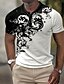cheap 3D Polo-Men&#039;s Polo Shirt Golf Shirt Floral Graphic Prints Turndown Black Outdoor Street Short Sleeve Print Clothing Apparel Fashion Designer Casual Breathable
